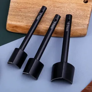 Black V-Shaped Leather Cutter 3 Piece Set