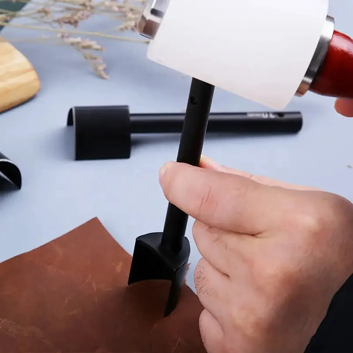 Black V-Shaped Leather Cutter 3 Piece Set