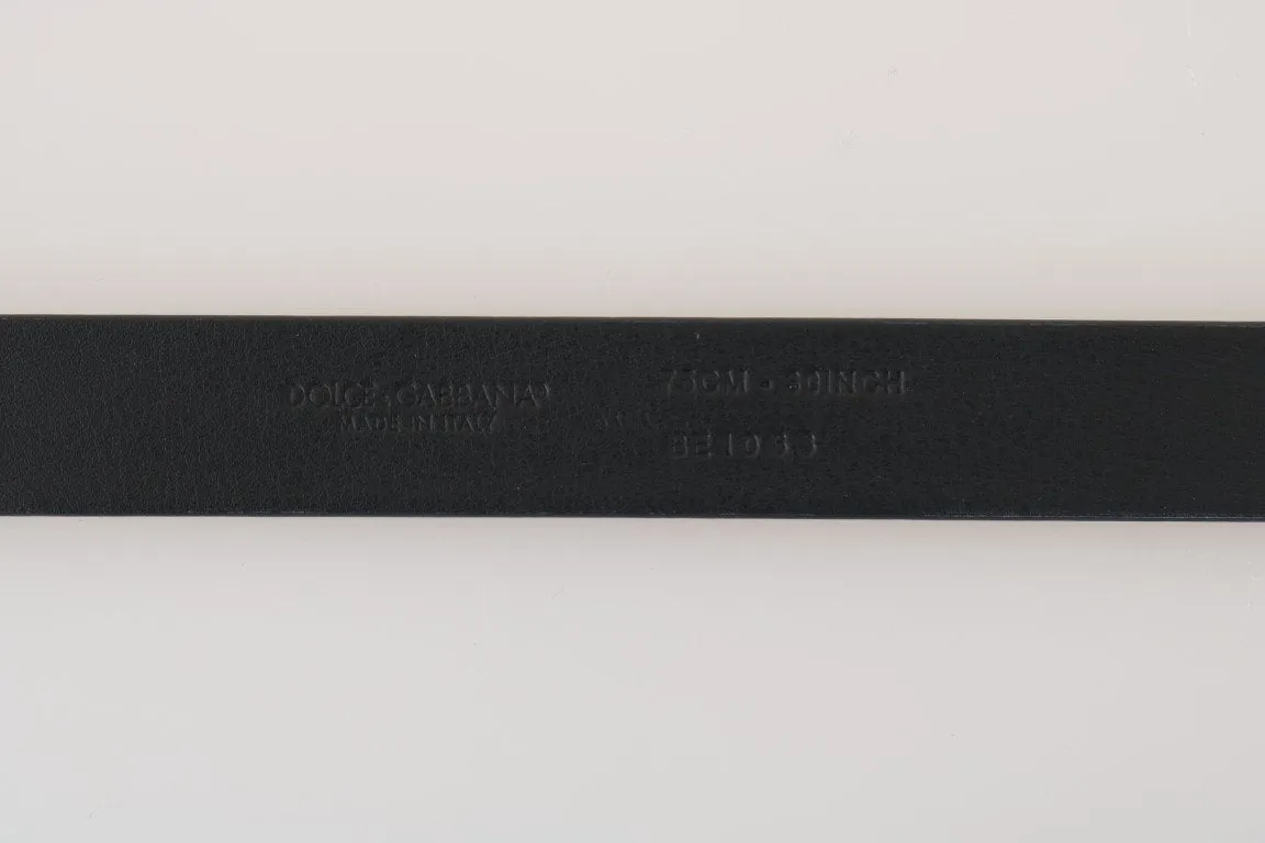 Black White Chevron Pattern Leather Belt