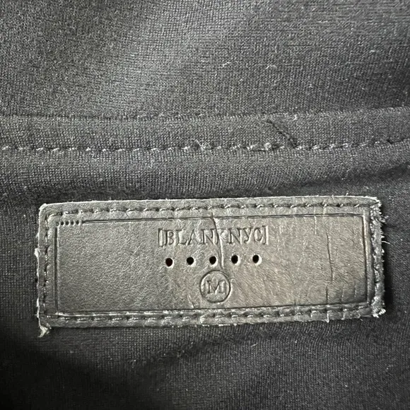 Blank NYC Black Vegan Leather High Neck Asymmetrical Zip Moto Jacket Sz M