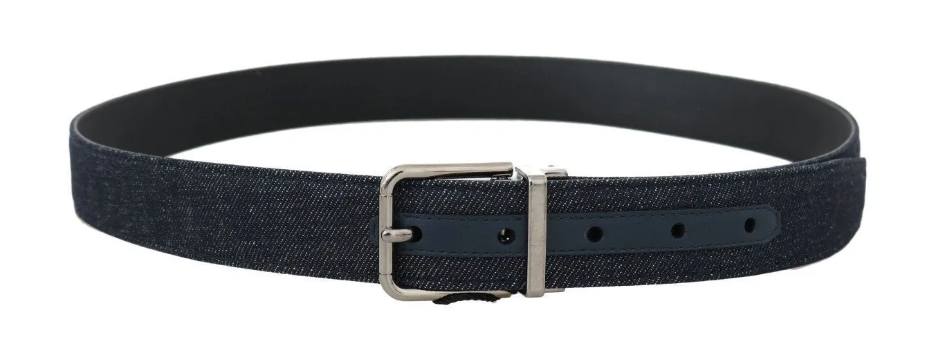 Blue Denim Leather Belt