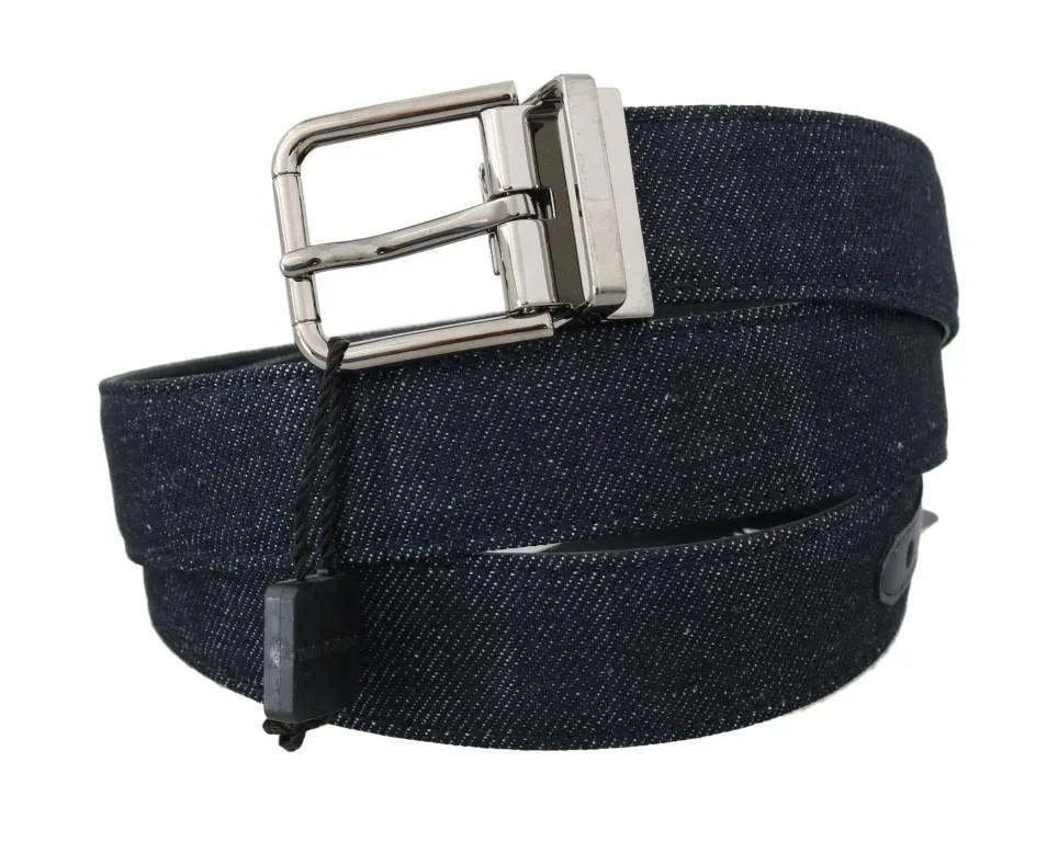 Blue Denim Leather Belt
