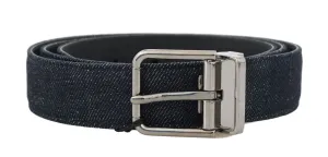 Blue Denim Leather Belt