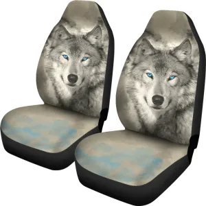 Blue Eye Wolf Car Seat Covers