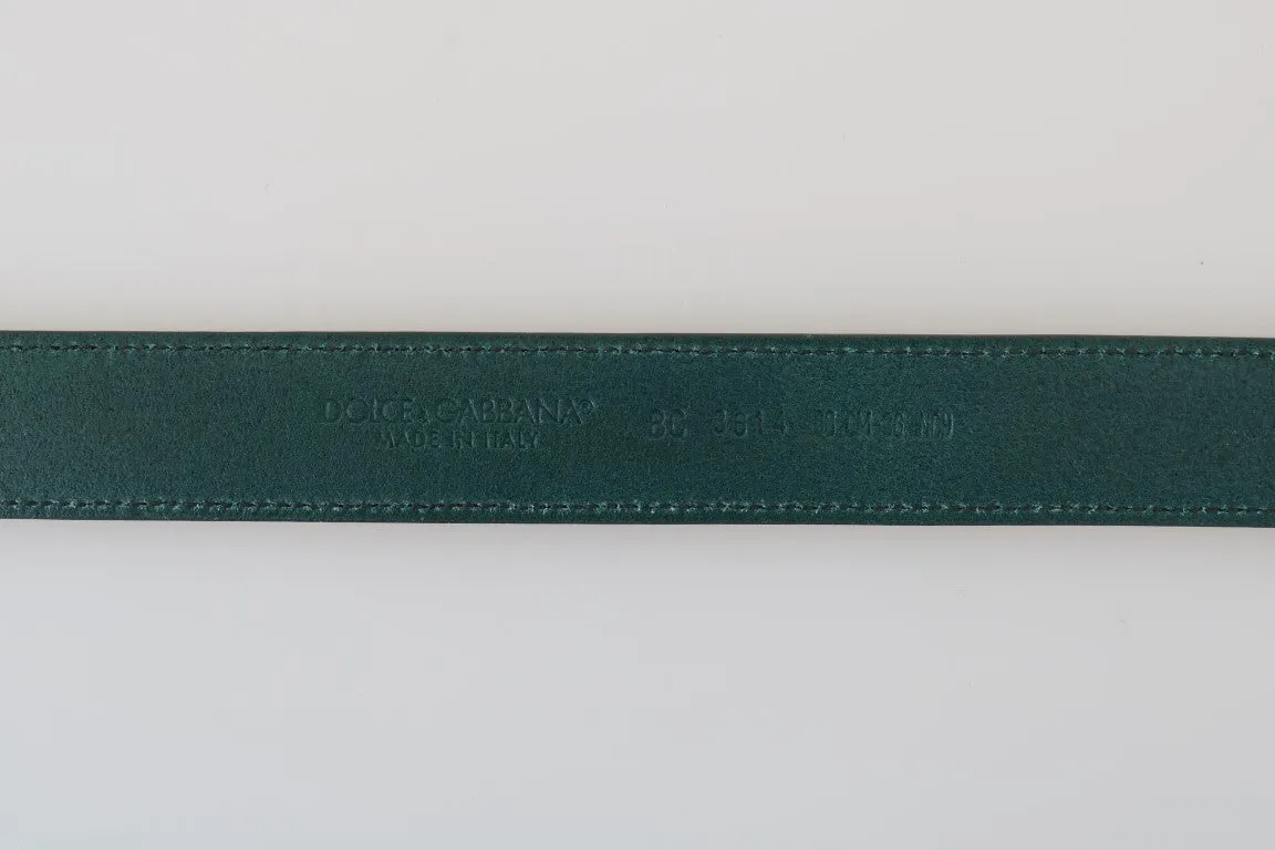Blue Leather Gold Buckle Belt