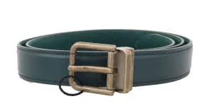 Blue Leather Gold Buckle Belt