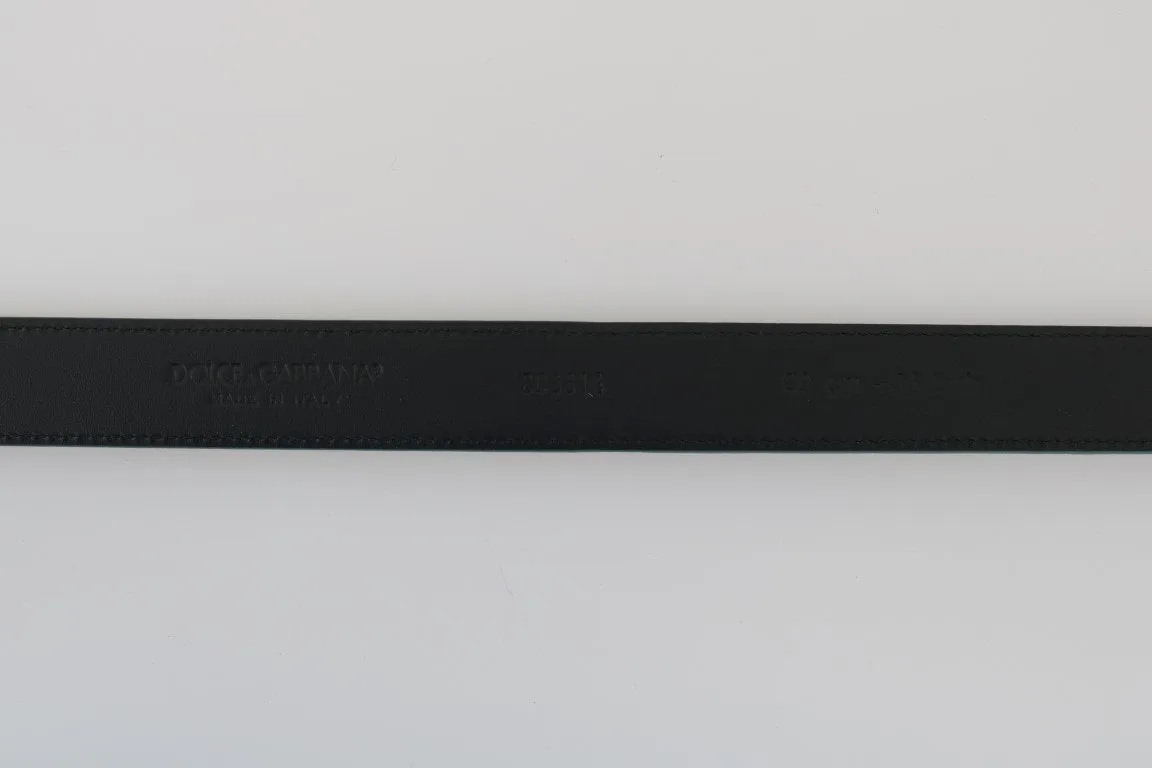Blue Leather Gold Buckle Belt