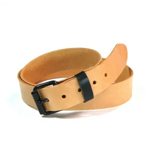 BNT214  1 1/2" Natural Leather Belt w/ Black Buckle