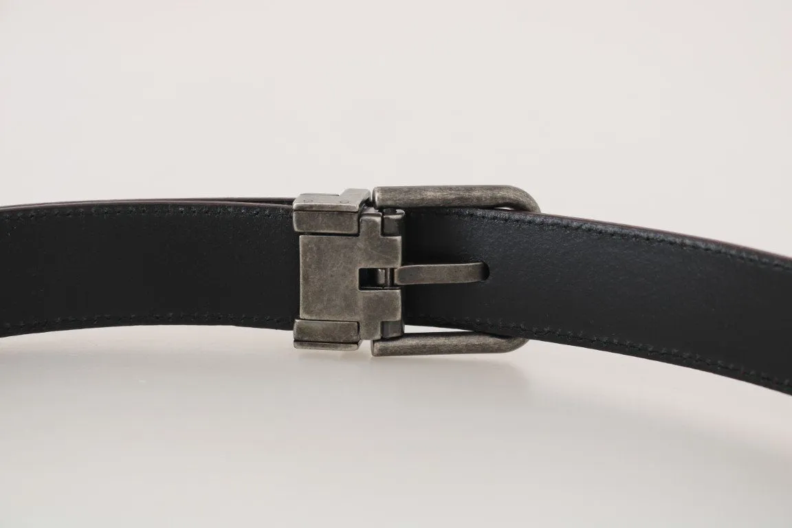 Bordeaux Leather Brushed Buckle Mens Belt
