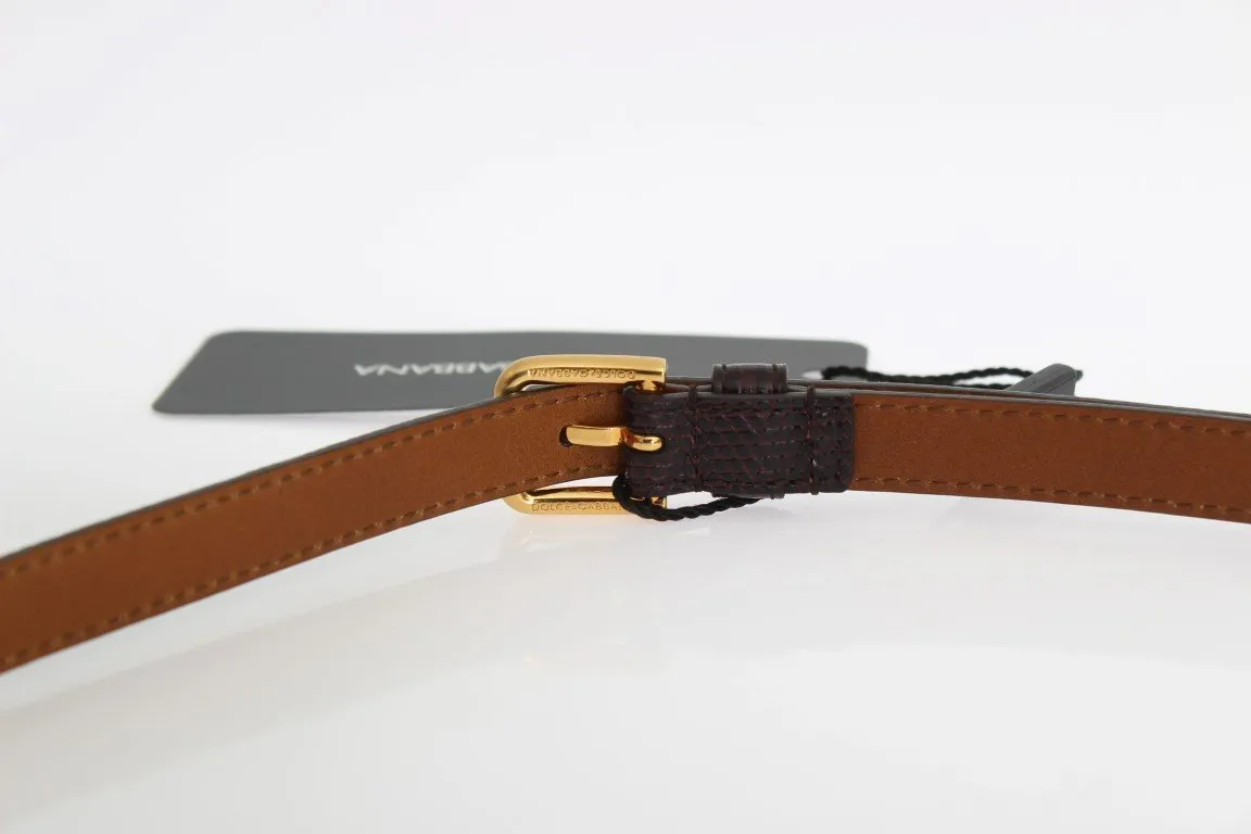 Bordeaux Leather Gold Buckle Belt