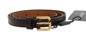 Bordeaux Leather Gold Buckle Belt