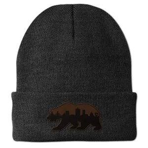 Boston Bear Skyline Leather Patch Cuff Knit