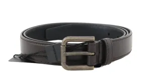 Brown Leather Gold Brushed Buckle Belt