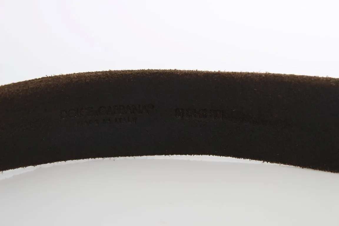 Brown Leather Gold Buckle Belt