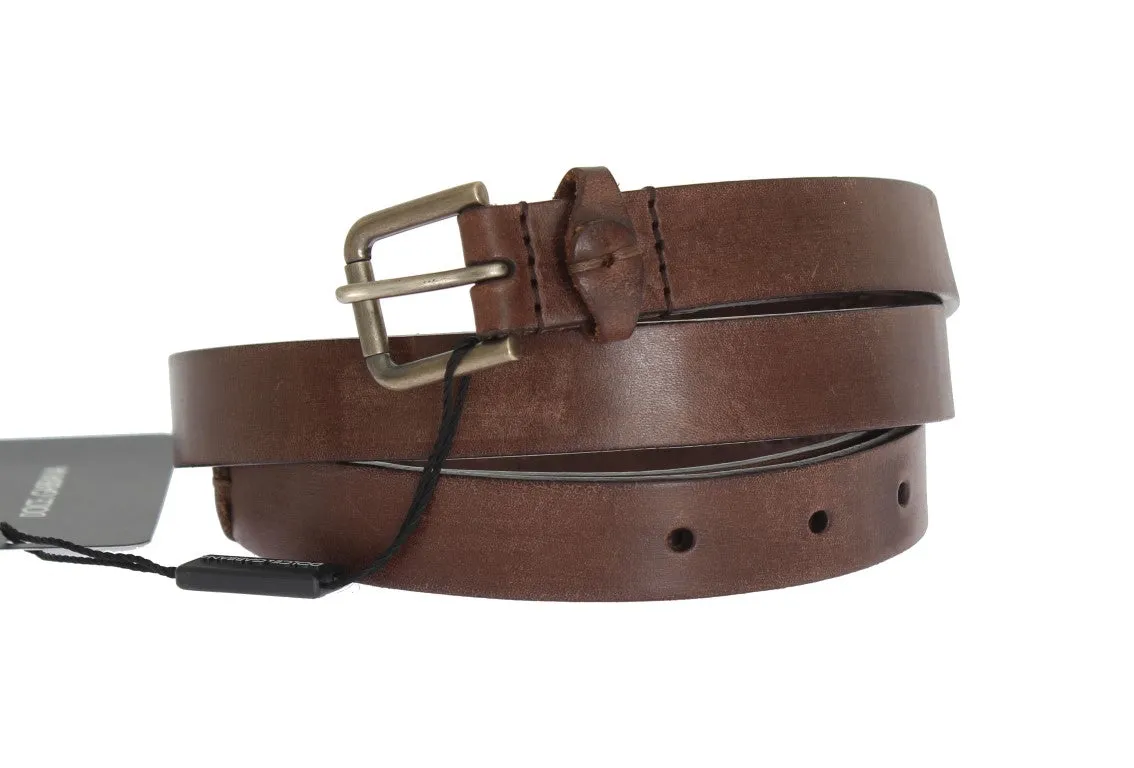 Brown Leather Gold Buckle Belt