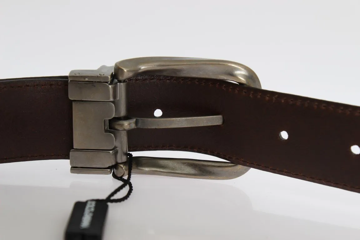 Brown Leather Gold Buckle Belt