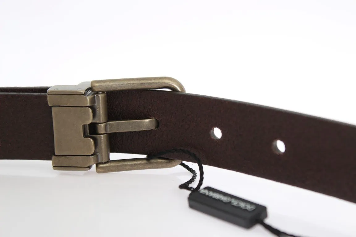 Brown Leather Gold Buckle Belt