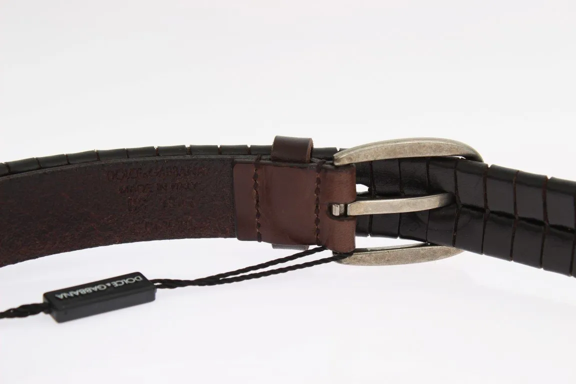 Brown Leather Gold Buckle Belt