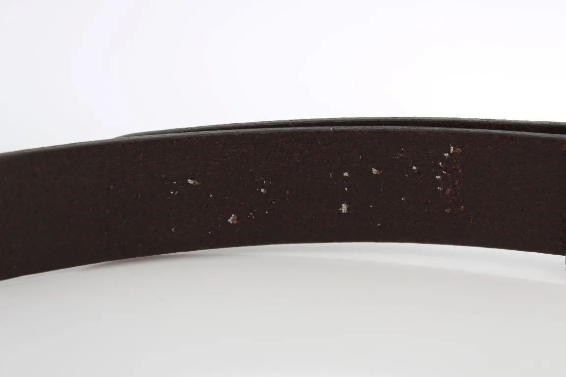 Brown Leather Gold Buckle Belt