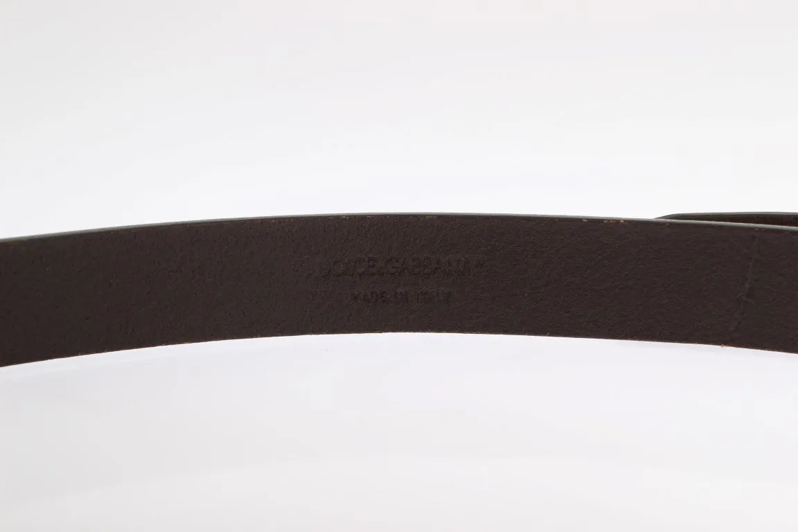 Brown Leather Gold Buckle Belt
