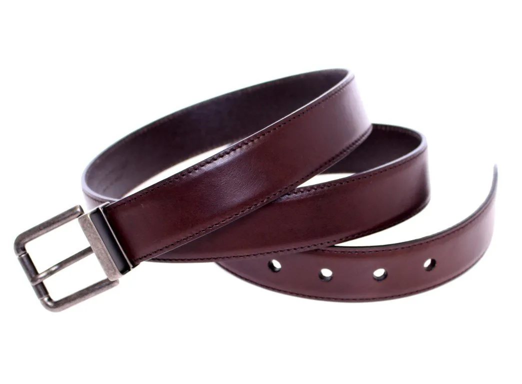 Brown Leather Logo Belt