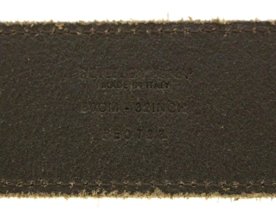 Brown Leather Logo Belt