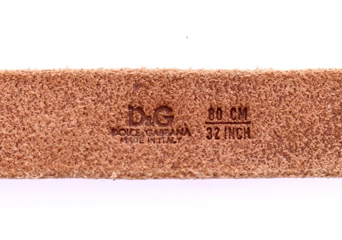 Brown Leather Logo Belt