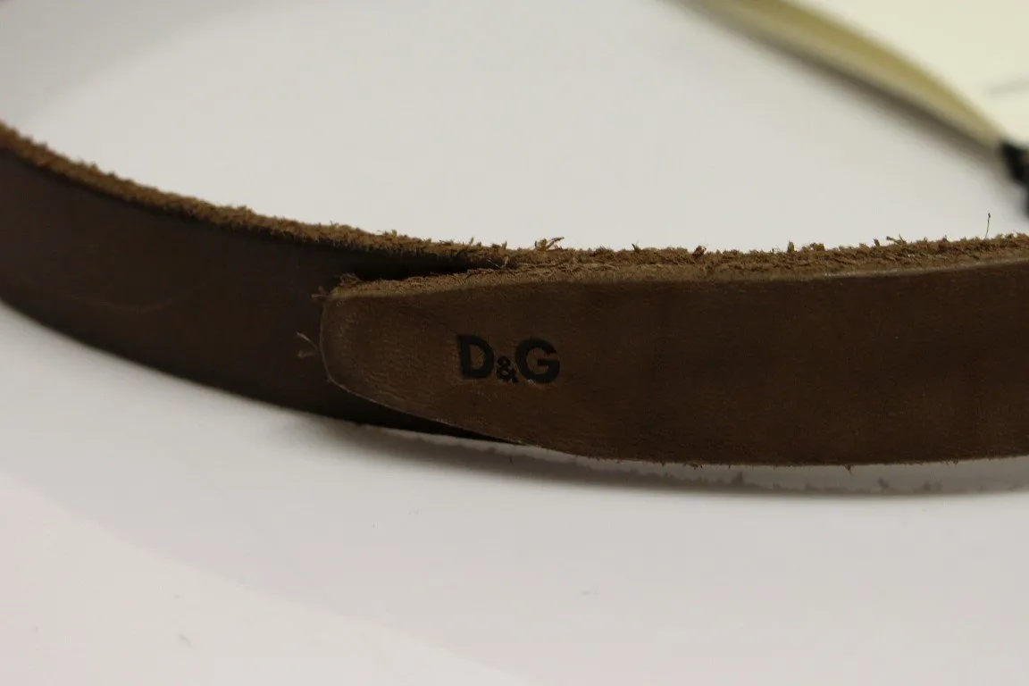 Brown Leather Logo Belt
