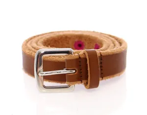 Brown Leather Logo Belt