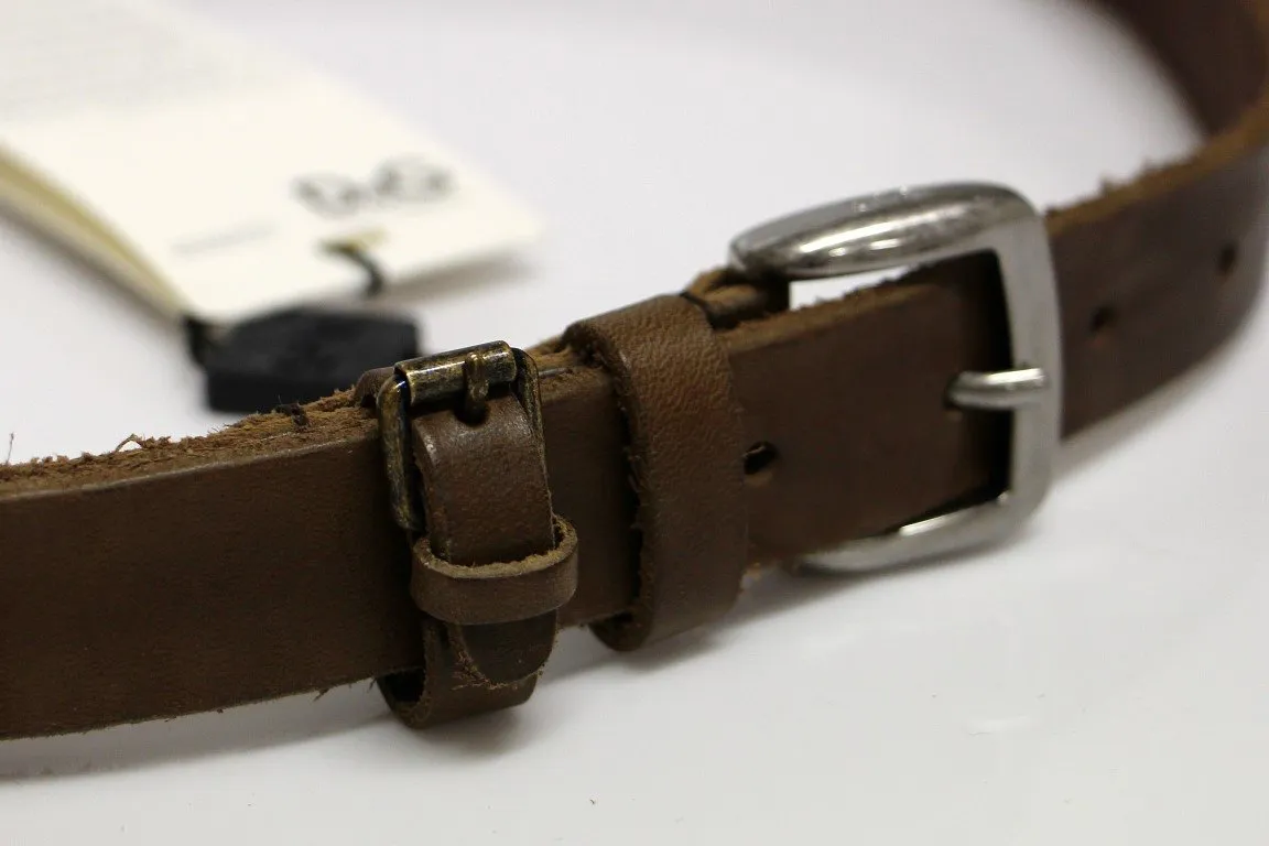 Brown Leather Logo Belt