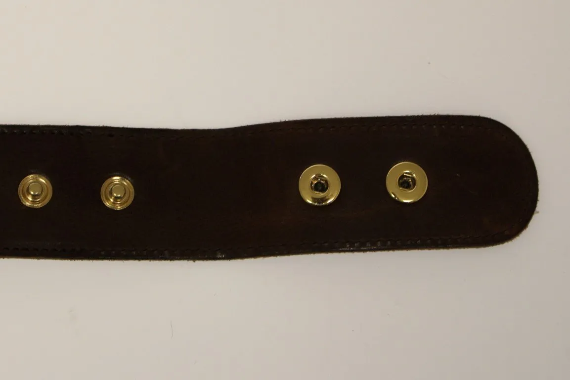 Brown Leather Logo Belt