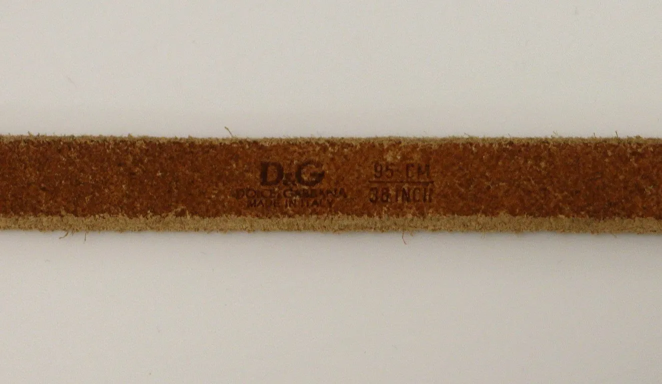 Brown Leather Logo Belt