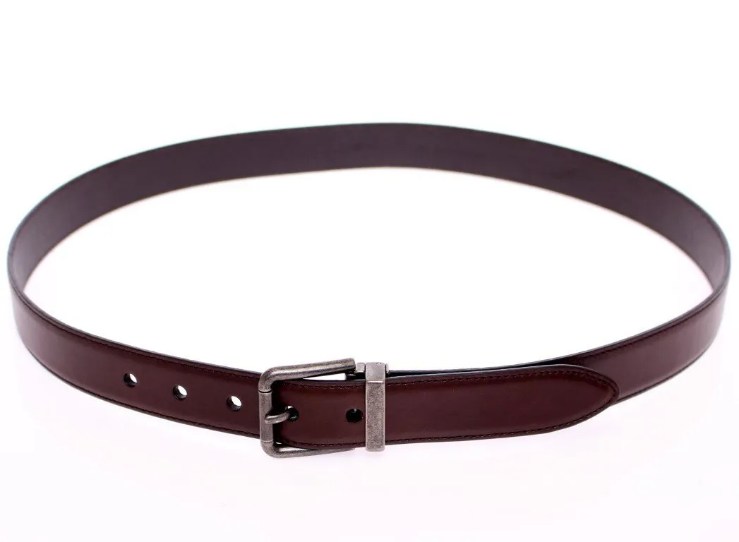 Brown Leather Logo Belt