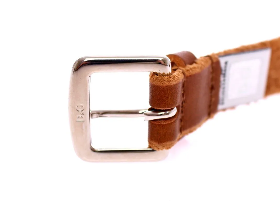 Brown Leather Logo Belt