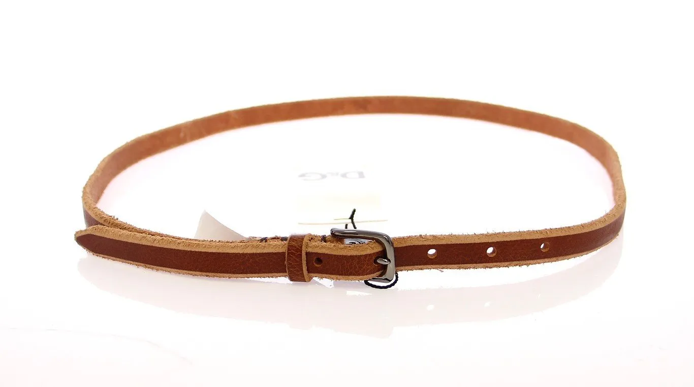 Brown Leather Logo Belt
