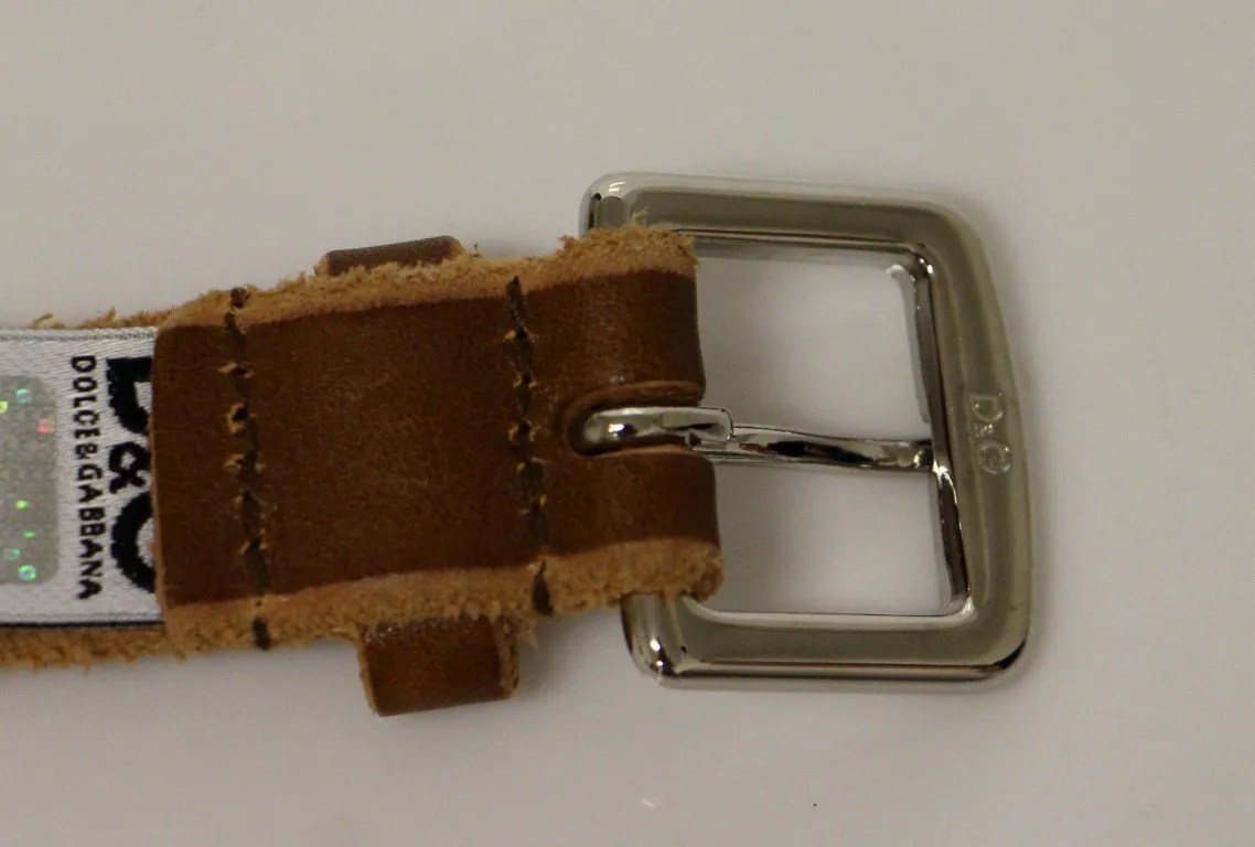 Brown Leather Logo Belt