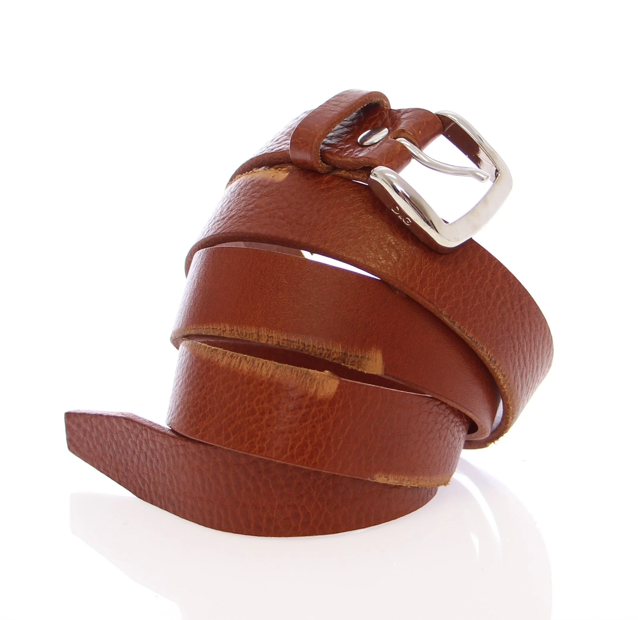 Brown Leather Logo Belt