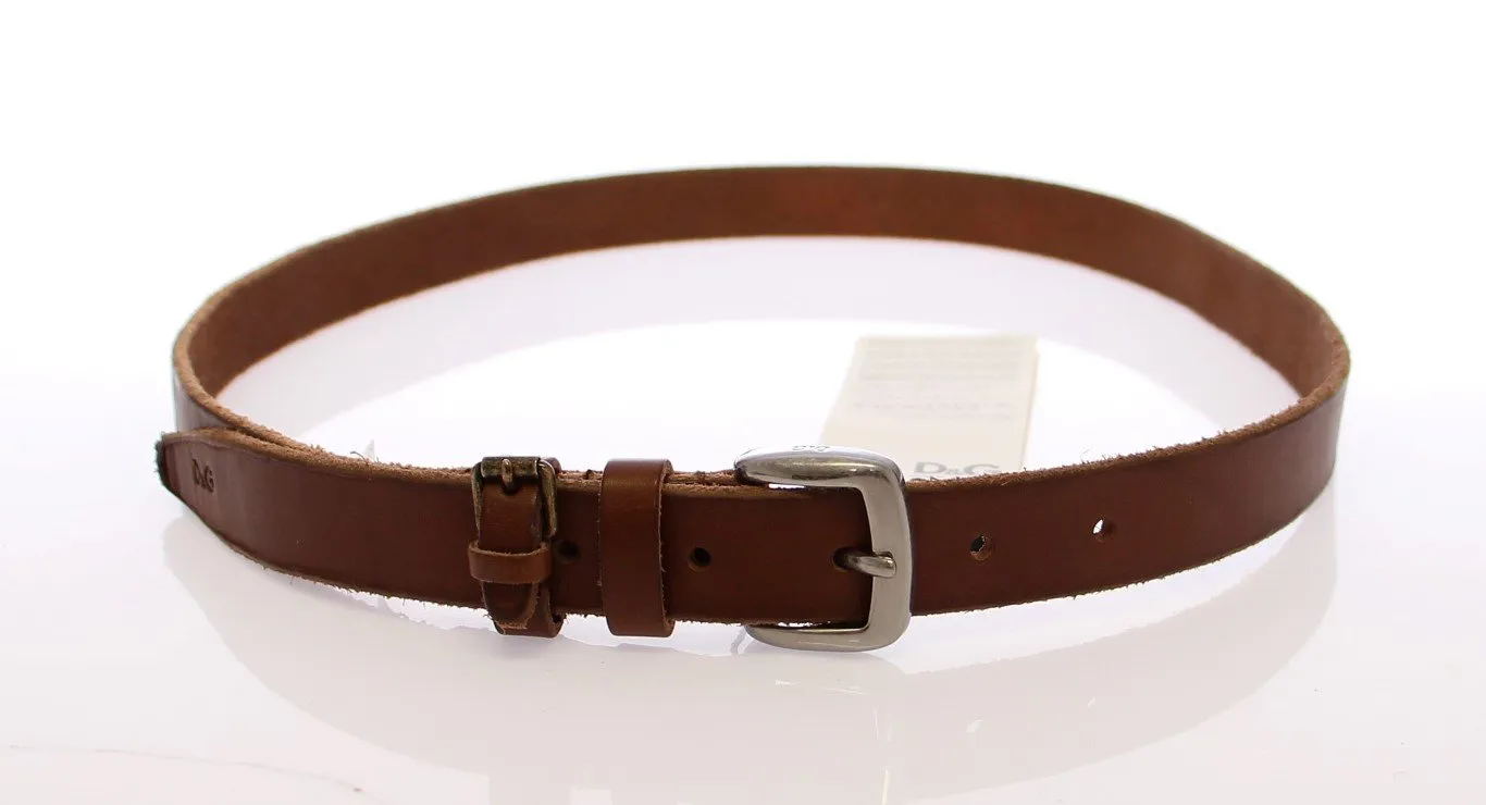 Brown Leather Logo Belt