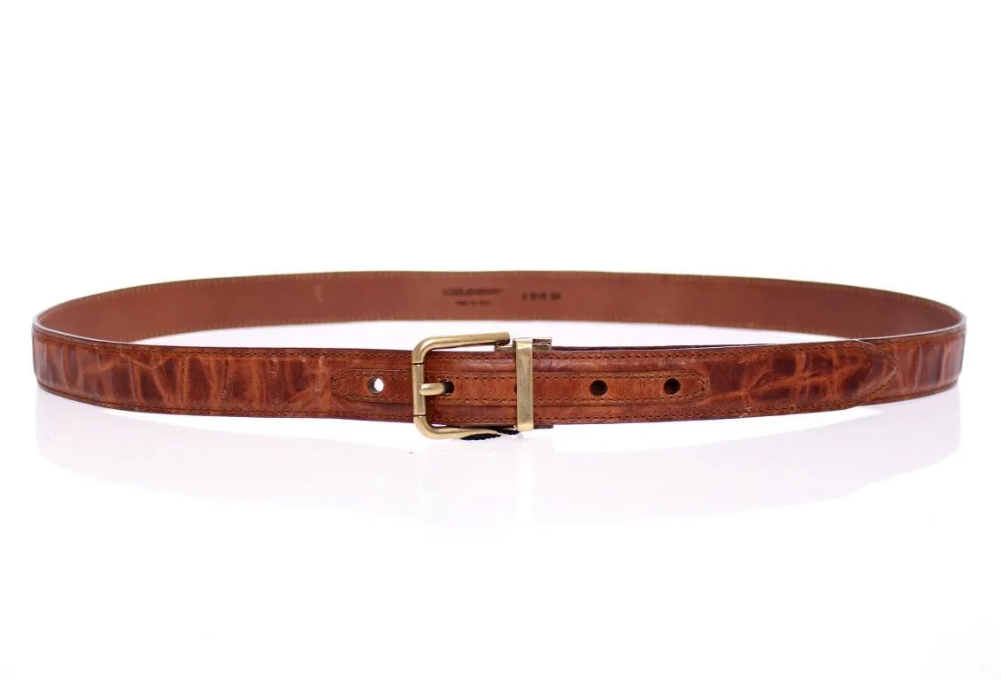 Brown Leather Logo Belt