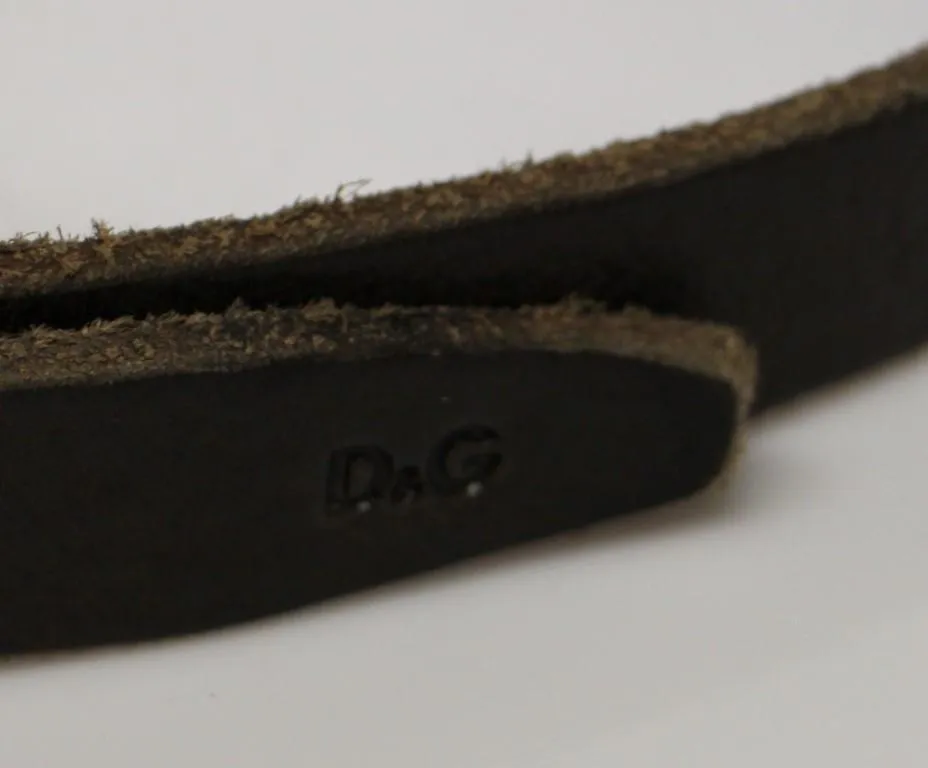 Brown Leather Logo Belt