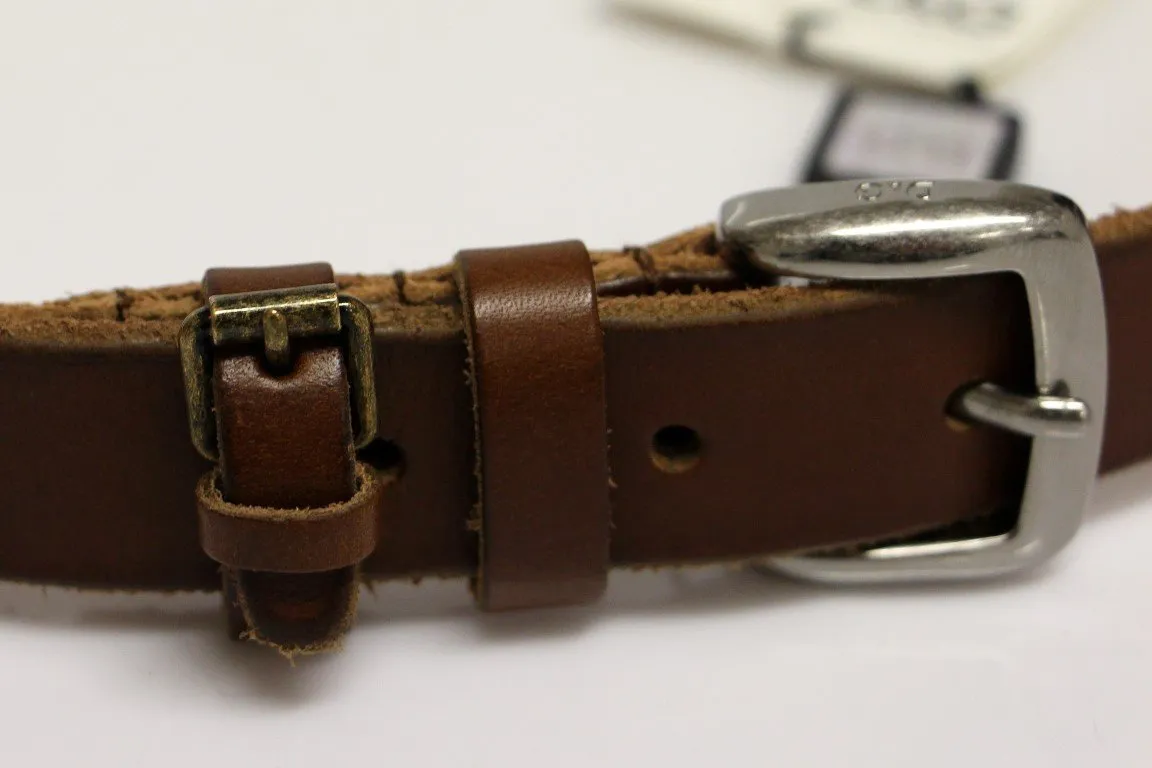 Brown Leather Logo Belt