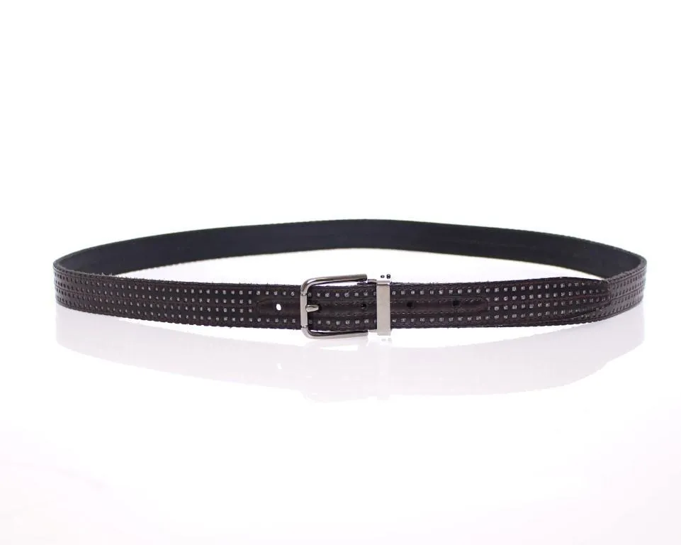 Brown Leather Logo Belt