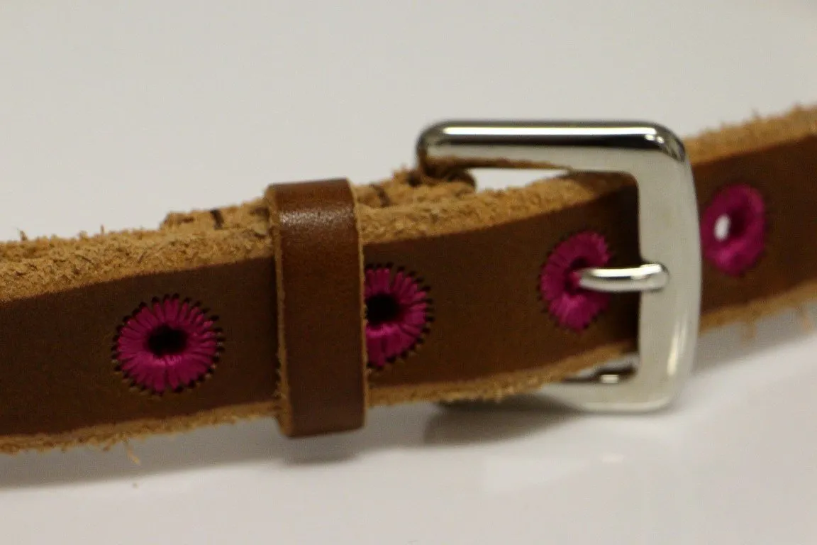 Brown Leather Logo Belt