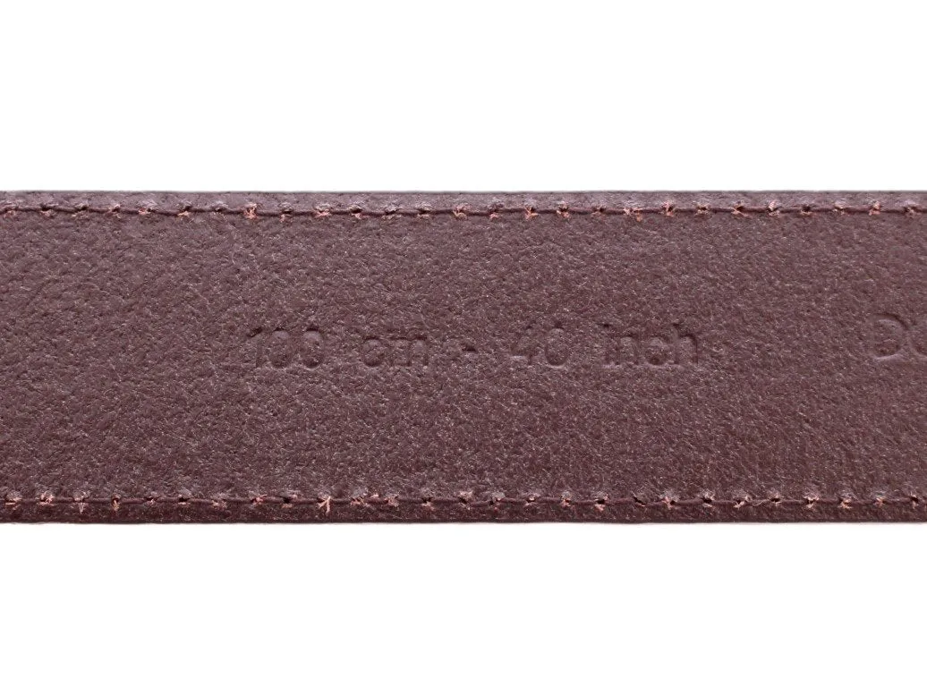 Brown Leather Logo Belt