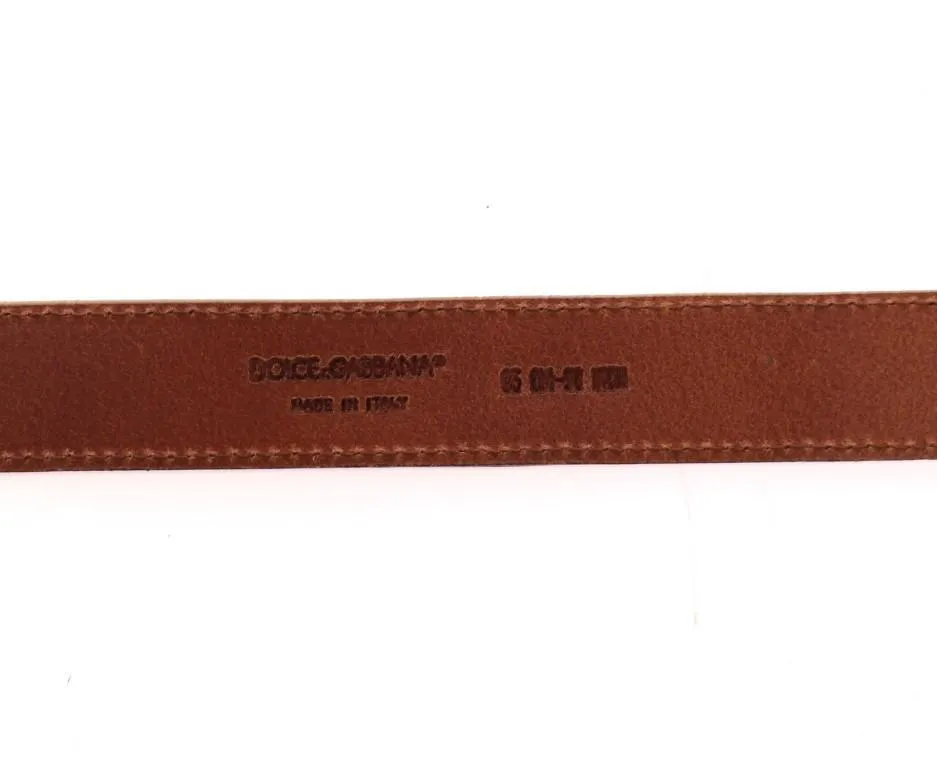 Brown Leather Logo Belt