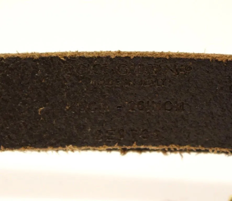 Brown Leather Logo Gold Buckle Belt