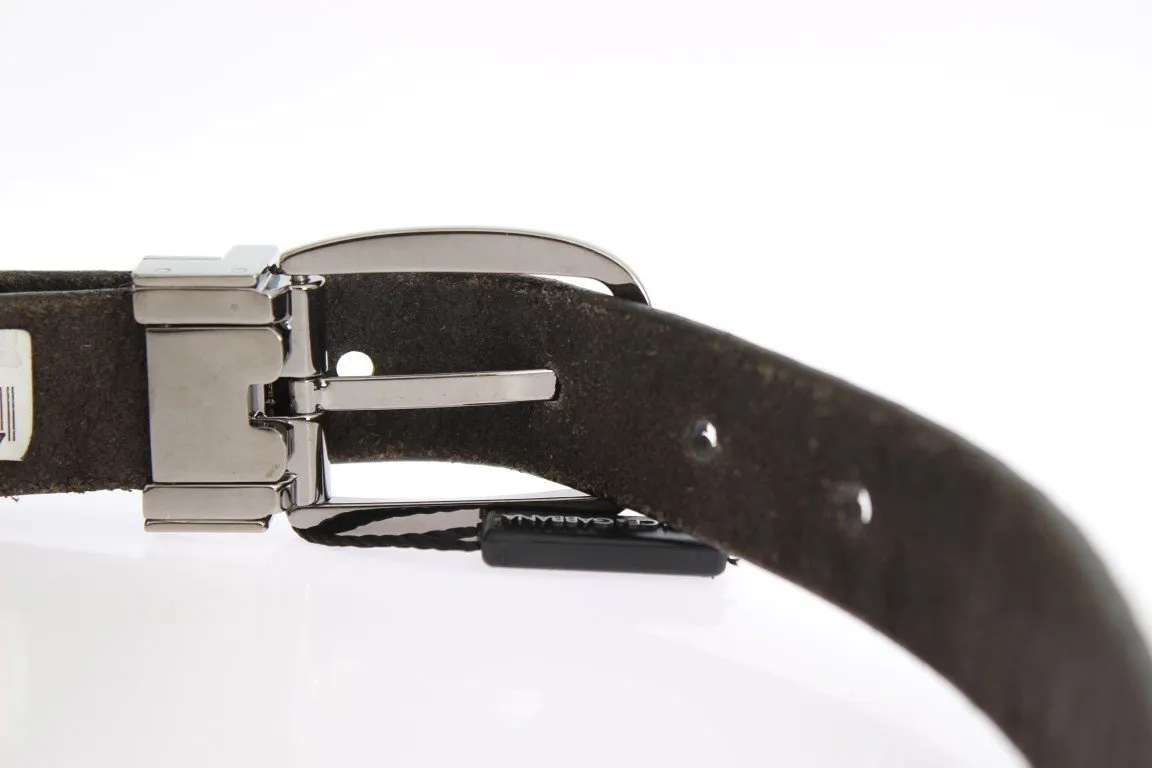 Brown Leather Silver Buckle Belt