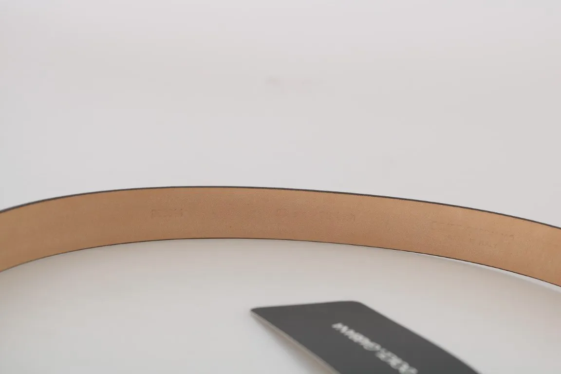 Brown Leather Silver Buckle Mens Belt