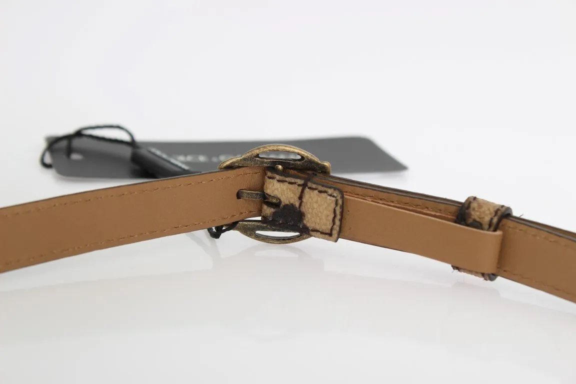 Brown Leopard Gold Buckle Belt