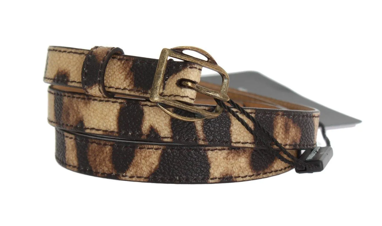 Brown Leopard Gold Buckle Belt